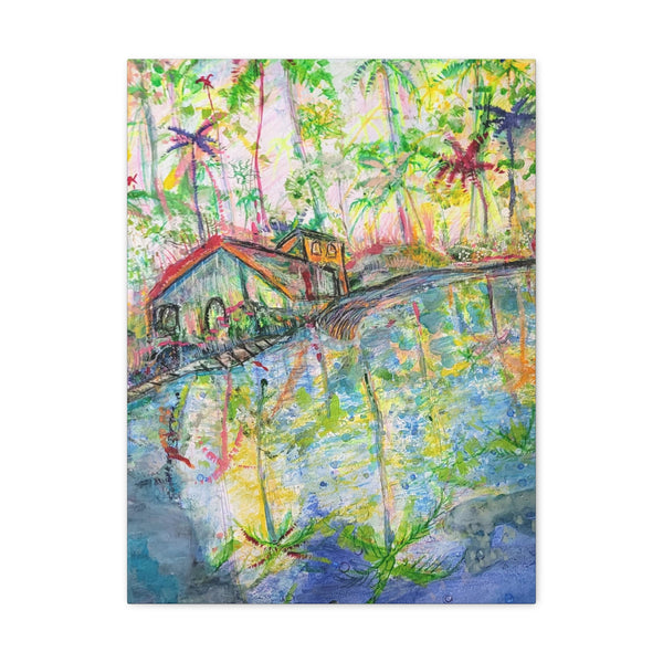 Wall Art River Reflections Tropical Canvas Print