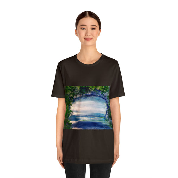 SECRET ISLAND CAVE 1 Wearable Art Unisex Jersey Short Sleeve Tee