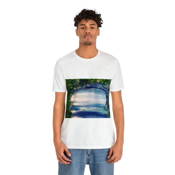 SECRET ISLAND CAVE 1 Wearable Art Unisex Jersey Short Sleeve Tee