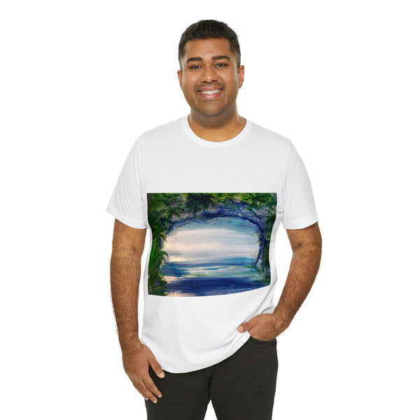 SECRET ISLAND CAVE 1 Wearable Art Unisex Jersey Short Sleeve Tee