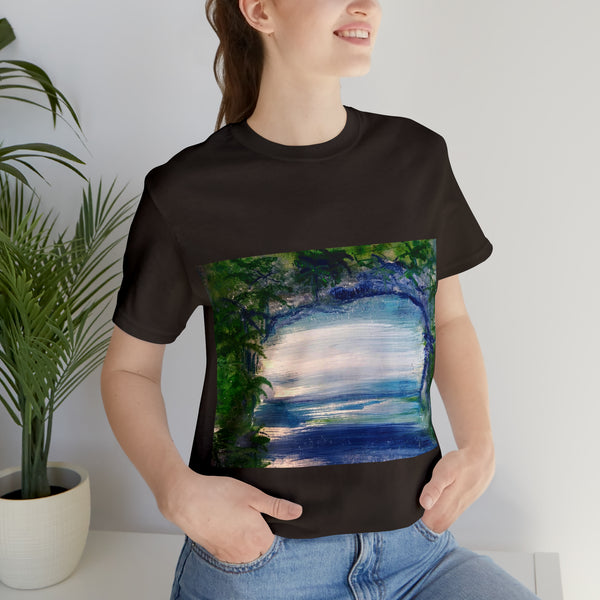 SECRET ISLAND CAVE 1 Wearable Art Unisex Jersey Short Sleeve Tee
