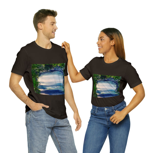 SECRET ISLAND CAVE 1 Wearable Art Unisex Jersey Short Sleeve Tee
