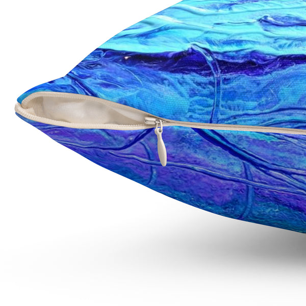 Bit A Blue  Spun Polyester Square Pillow
