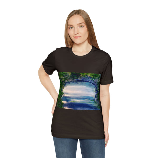SECRET ISLAND CAVE 1 Wearable Art Unisex Jersey Short Sleeve Tee