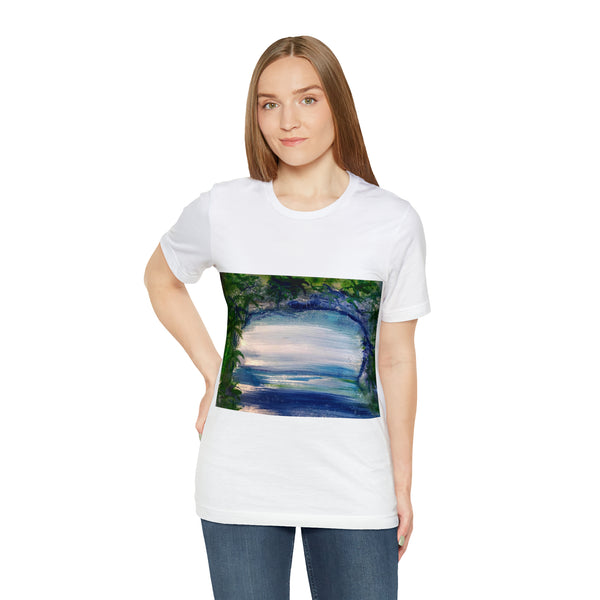 SECRET ISLAND CAVE 1 Wearable Art Unisex Jersey Short Sleeve Tee