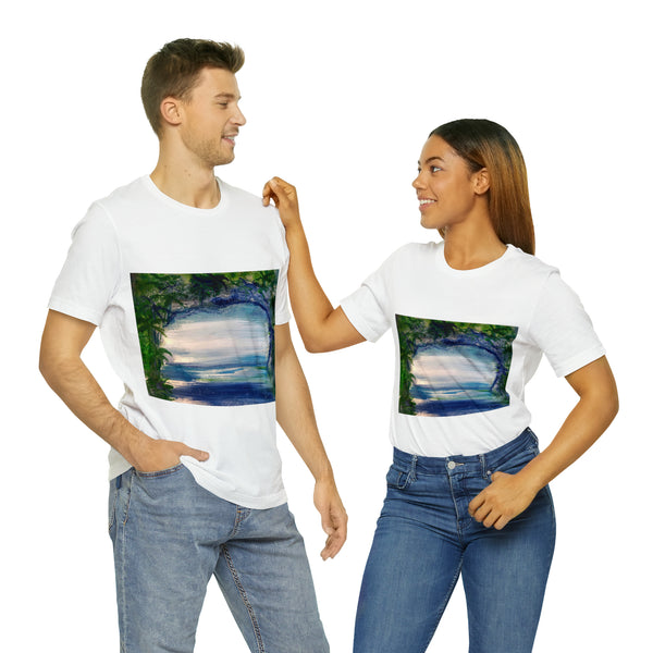 SECRET ISLAND CAVE 1 Wearable Art Unisex Jersey Short Sleeve Tee