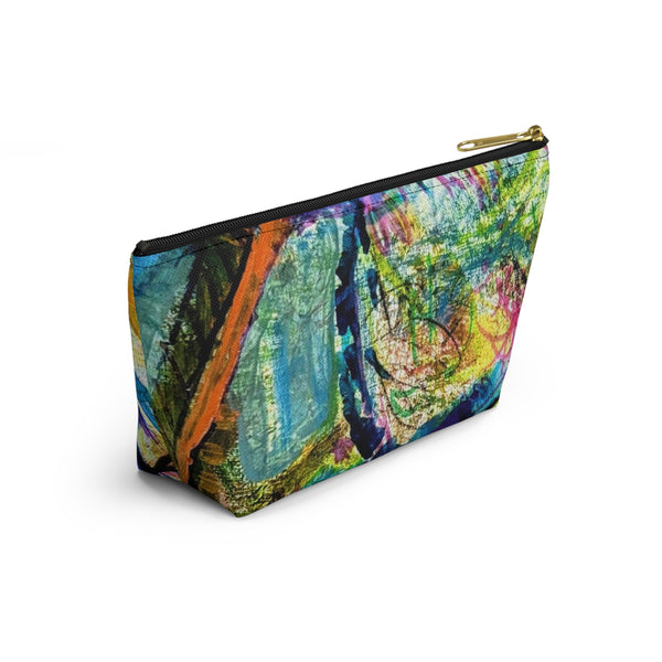 Make Up Bag Blue Palms Tropical Original Artwork DVL