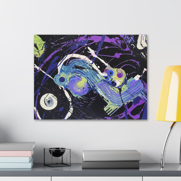 Abstract Wall Art Colorful Purple Slide Swirl Shade  Canvas Print.  Purple Shade by DVL