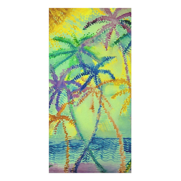 Beach Towels  Palmtrees Cool Colors  Ocean Mink Cotton  Delicious Decadant Towels Evening Palms by D.V.L