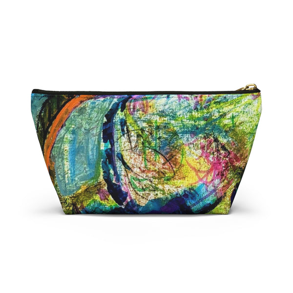 Make Up Bag Blue Palms Tropical Original Artwork DVL