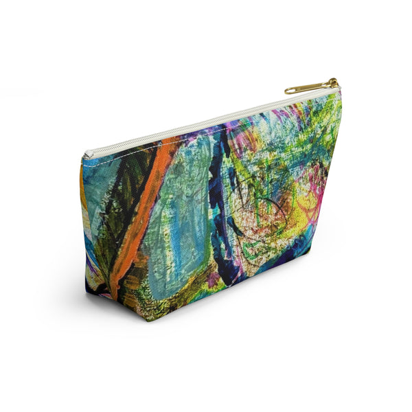 Make Up Bag Blue Palms Tropical Original Artwork DVL