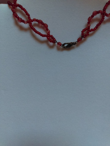 Red Dainty Tier Choker Necklace...  80's Favorite Fancy or Funky !!!