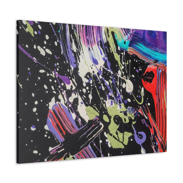 Abstract Art Deep Purple Swirl Astral Bold Color Power on Black Canvas Print