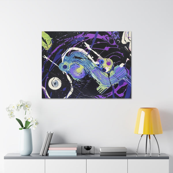 Abstract Wall Art Colorful Purple Slide Swirl Shade  Canvas Print.  Purple Shade by DVL