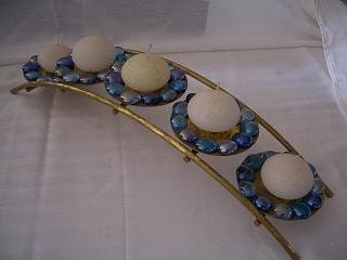 Z  Blu Glass Curved Cobalt Candle Holder by Diana V. Le Riche