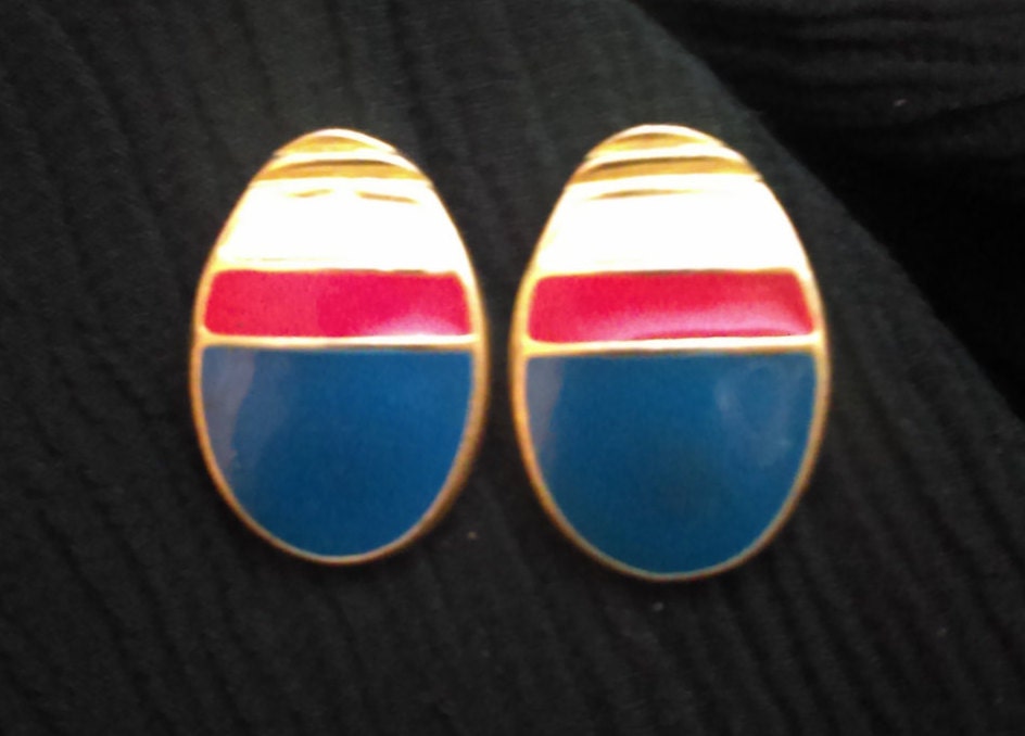 Eighties Enamel American Classics Earrings