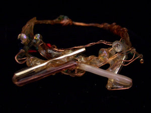 Shooting Stars Copper Wire & Glass Bracelet Multi Color Abstract Art Statement