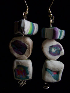 Tre Clay Handmade Clay Bead Earrings by V. Leriche