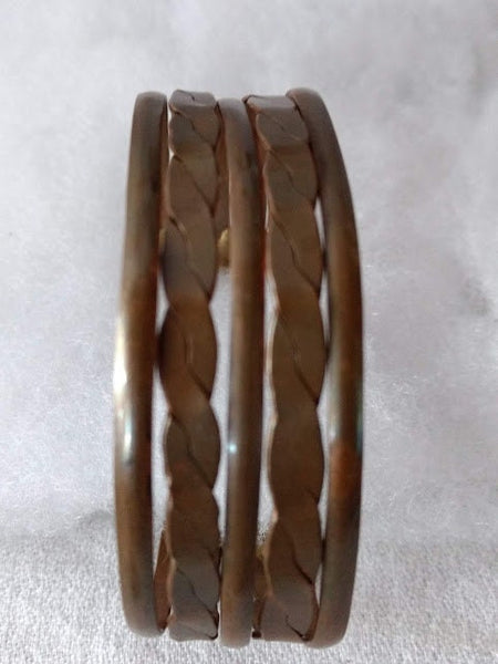 Metals Are  Magnificent Pattern In This Quality Older Hand Hammered Vintage Cuff Style Dial Date Unknown
