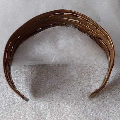 Metals Are  Magnificent Pattern In This Quality Older Hand Hammered Vintage Cuff Style Dial Date Unknown