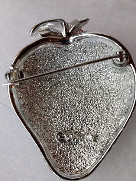 Sarah Coventry Sweet Silver Strawberry Seventies Precious Pin