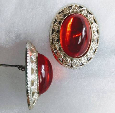 Big Beautiful Bold & Lightweight Faux Hammered Silver  Rhinestone Earwear...