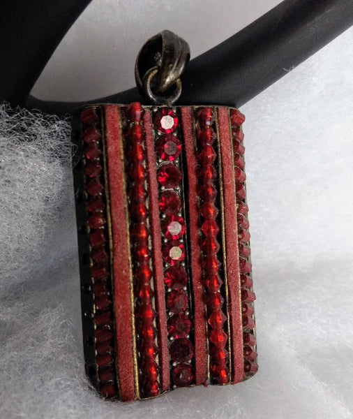 Rocking Red Rhinestone Row...Eye Candy Pendant..!
