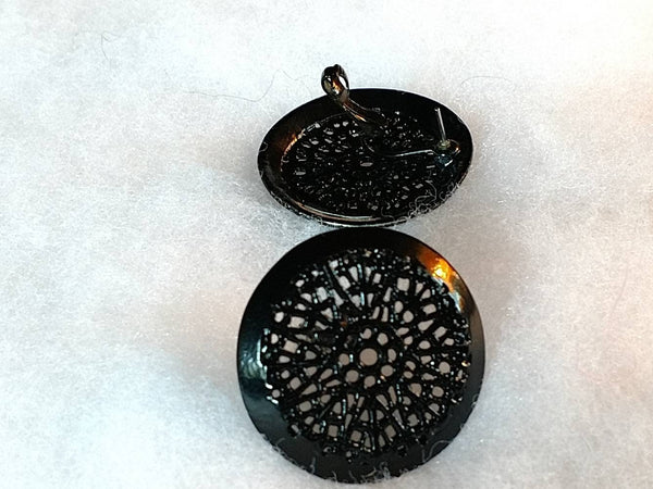 Les Bernard Crafted Classic Design "Black Lace" Beautiful... Rare Vintage at it's Best