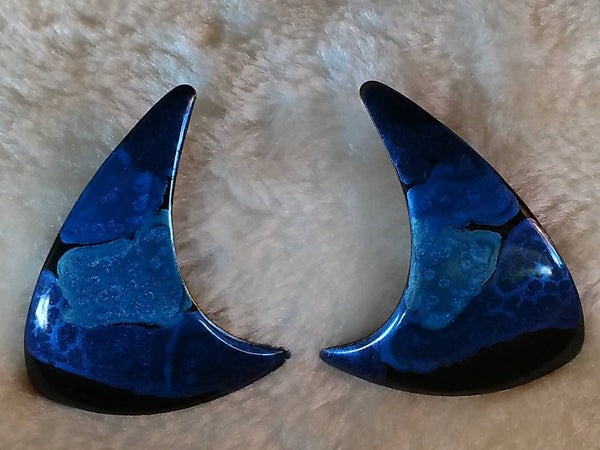 Beauty by "Berebi"  Bright Blues light up Your Eyes..! Sassy Shape Crescent Class. Vintage is Original..!