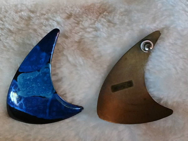 Beauty by "Berebi"  Bright Blues light up Your Eyes..! Sassy Shape Crescent Class. Vintage is Original..!