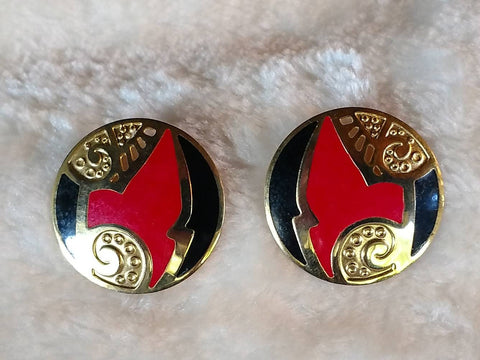 Berebi Classics Black Red Enamel on Gold... Light & Lovely look at the Incredible Eighties... Dial that Style