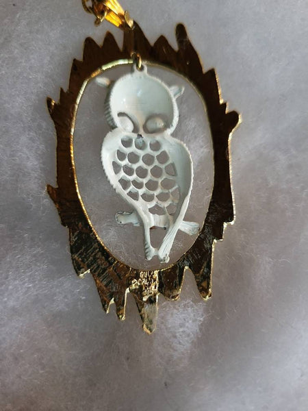 Owl Necklace by "Crown Gold Vintage"