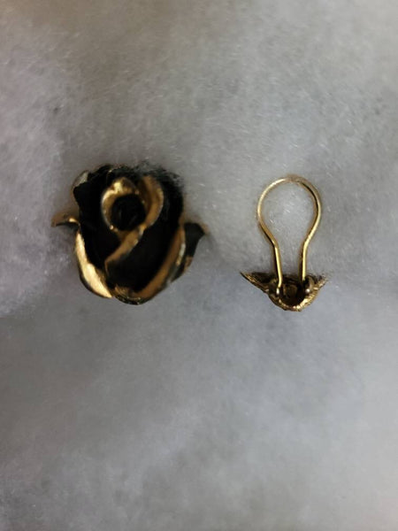 Classics by Capri Rosebud  Gold with Black Shadow Clips