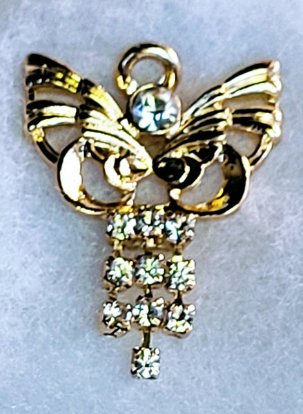 Dangling Darling Rhinestone  Angel Pin by Vintage  Designer D.M