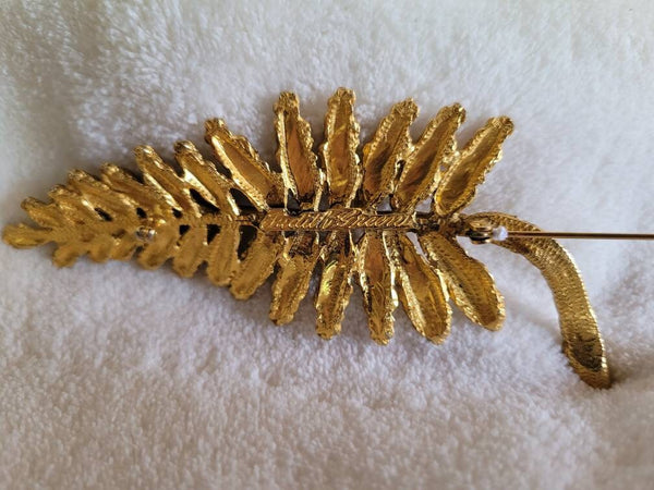 Judith Green Seventies Statement Leaf Pin