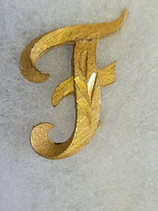 Vintage  Mamselle  Initial "F" Golden  Pin