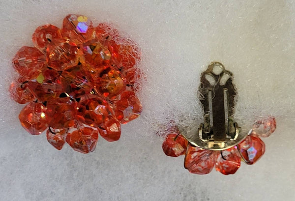 Crisp Crystal Clips Watermelon  Reds 1950s