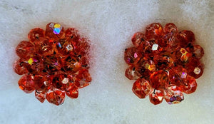 Crisp Crystal Clips Watermelon  Reds 1950s