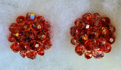Crisp Crystal Clips Watermelon  Reds 1950s