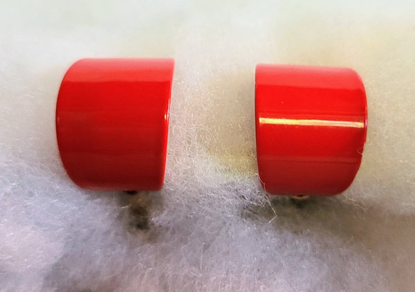 Rich Red Vintage Clip Hoops