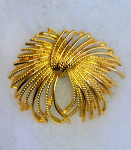 Classic "Monet" Design Golden Fireworks  Vintage Brooch...