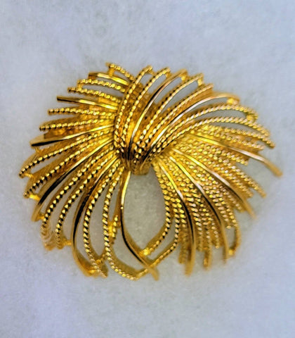 Classic "Monet" Design Golden Fireworks  Vintage Brooch...