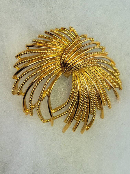 Classic "Monet" Design Golden Fireworks  Vintage Brooch...