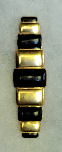 Monet Minimal Vintage Gold & Black Bar Pin