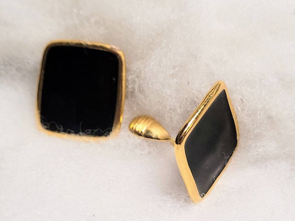 Monet signed Black Magic Vintage  Earring Classics