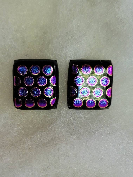 Original Glass Art Earrings Gorgeous  Purples & Blues