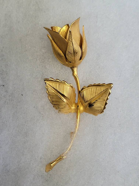 Bravo' Giovanni Golden Rose Pin circa 60s Sophistication & Style