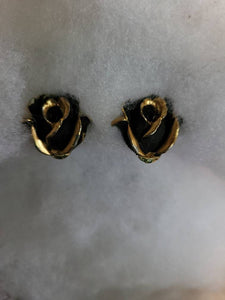 Classics by Capri Rosebud  Gold with Black Shadow Clips