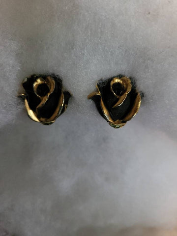 Classics by Capri Rosebud  Gold with Black Shadow Clips