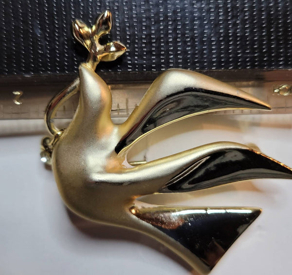 Golden Dove & Olive Branch Pin by Guiste